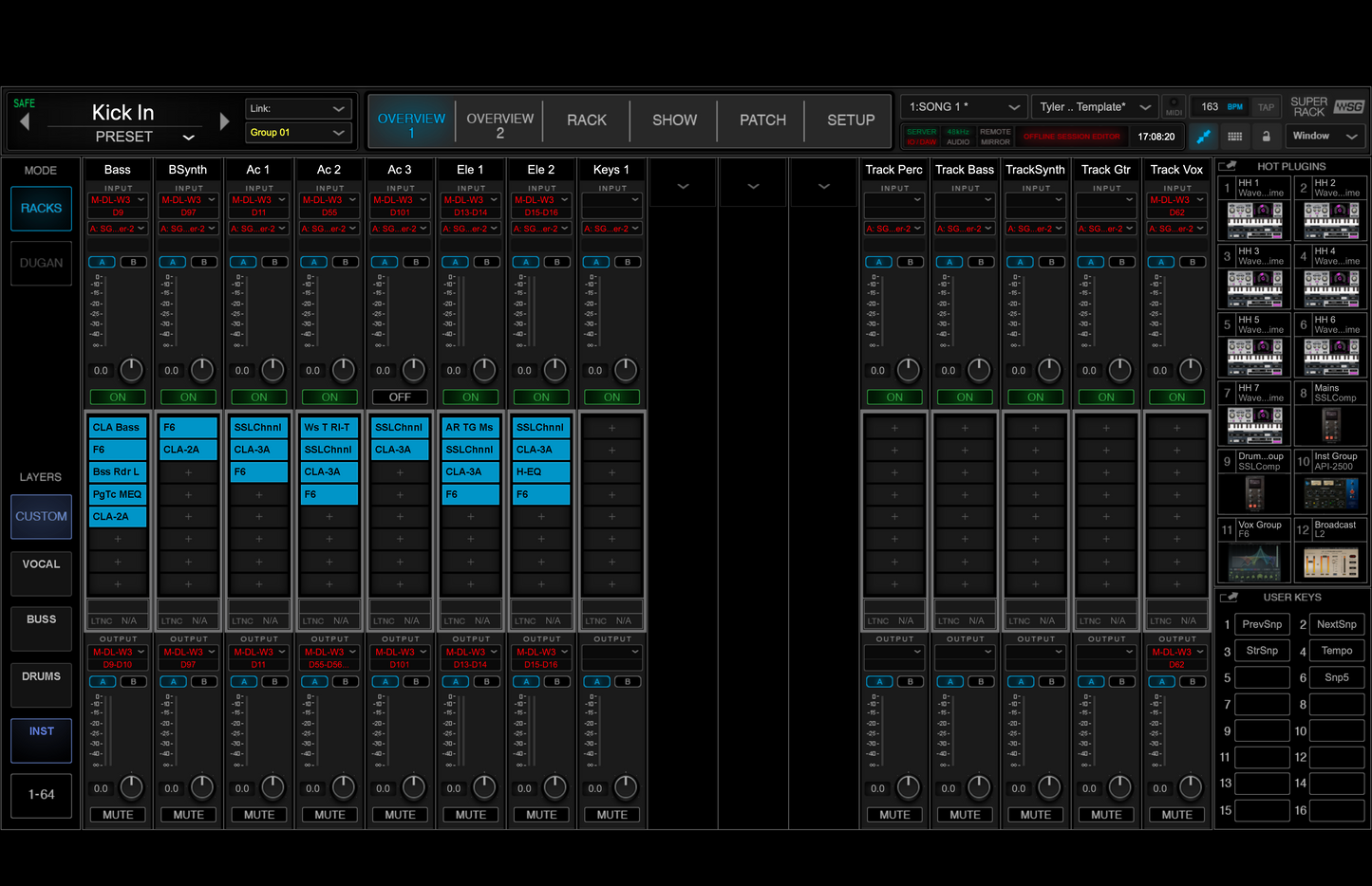 Waves Superrack FOH Worship Template